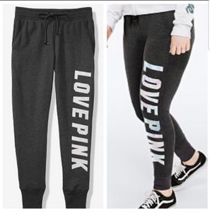 Victoria's Secret PINK Sequin Bling Rhinestone Crystal Skinny Jogger DrawcordNWT